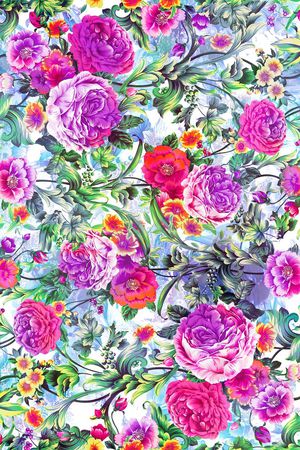 复古花卉印花华亿平台图片