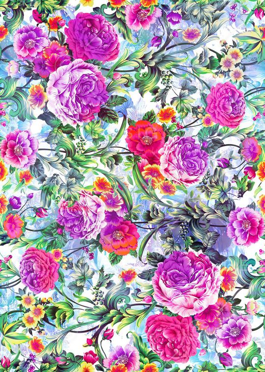 复古花卉印花华亿平台图片