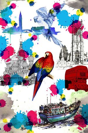 手绘印花华亿平台图片