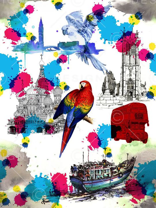 手绘印花华亿平台图片