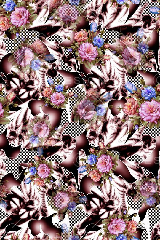 黑白格印花华亿平台图片