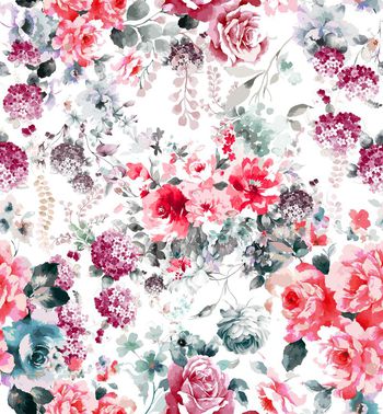 田园 水墨印花华亿平台图片