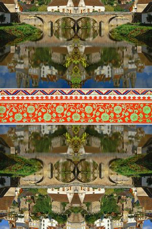 建筑 风景 纹样 花边印花华亿平台图片