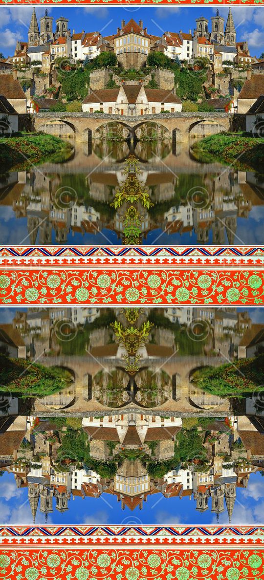 建筑 风景 纹样 花边印花华亿平台图片