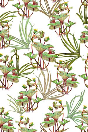 热带风情印花华亿平台图片