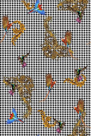 千鸟格印花华亿平台图片