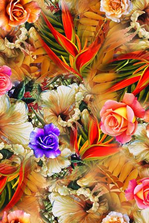 花卉印花华亿平台图片