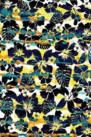 热带写意印花华亿平台图片