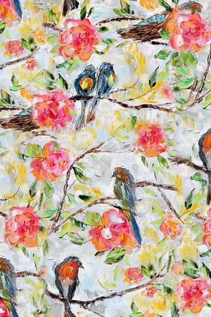 花鸟印花华亿平台图片