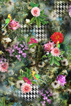 花卉印花华亿平台图片