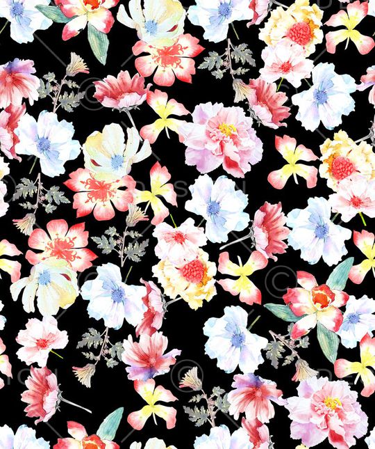 水彩画印花华亿平台图片