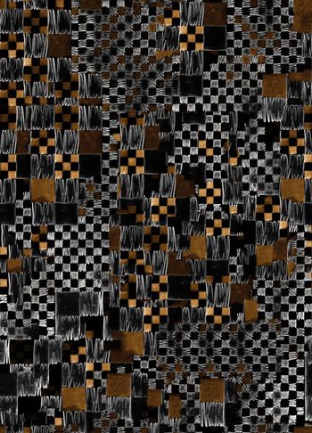 374597-HT笔触手绘黑白单色几何格子组合男