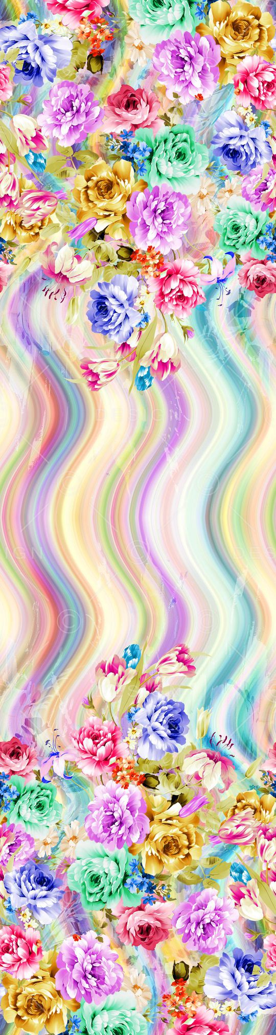 定位 彩色 花朵印花华亿平台图片