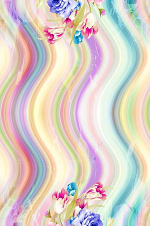 定位 彩色 花朵印花华亿平台图片