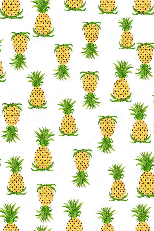 手绘 菠萝印花华亿平台图片