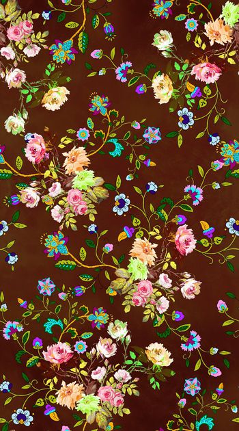 374805-欧式复古田园风格花卉古典花纹秋冬花