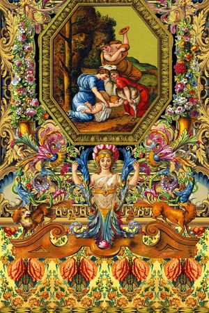 纹样 人物 边印花华亿平台图片