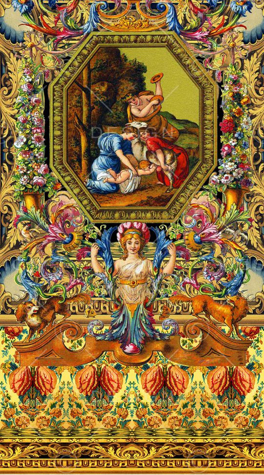 纹样 人物 边印花华亿平台图片