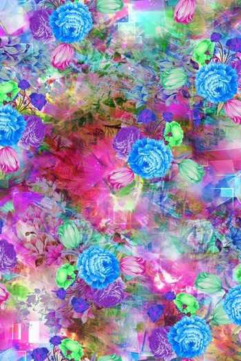 374872-肌理几何花卉组合