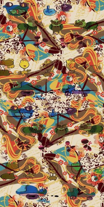 抽象花卉印花华亿平台图片