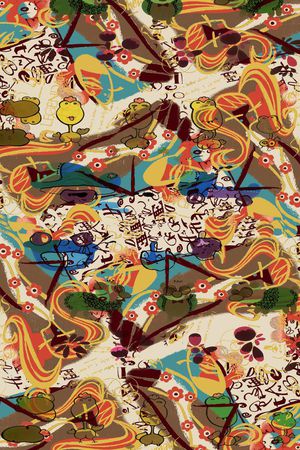 抽象花卉印花华亿平台图片