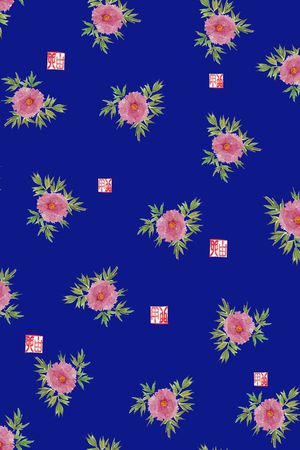 牡丹印花华亿平台图片