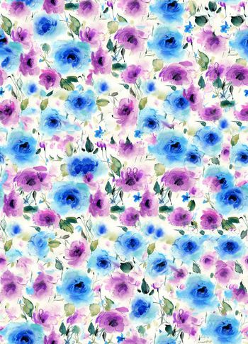 375000-HT优雅手绘水彩花卉组合