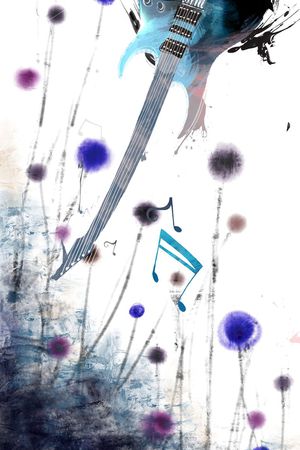 吉他油画印花华亿平台图片