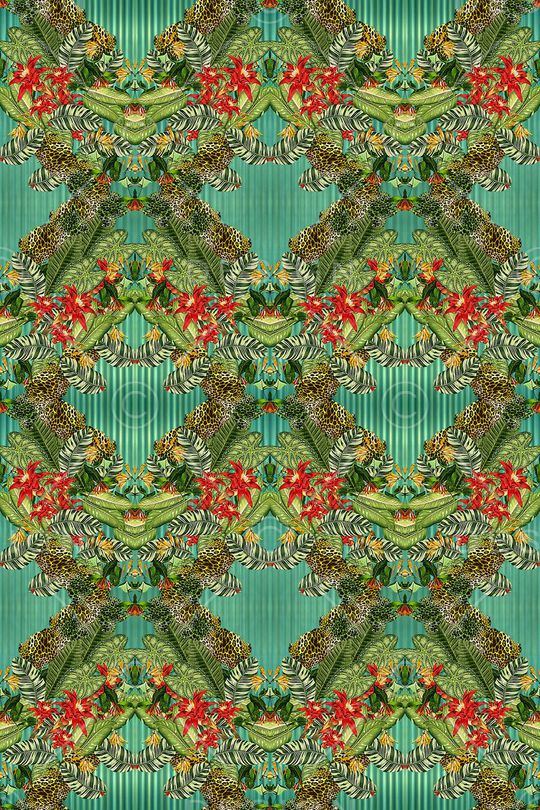 定位植物印花华亿平台图片