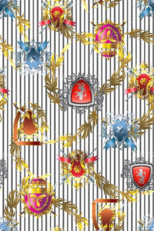 纹样组合印花华亿平台图片