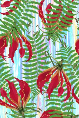 热带风情印花华亿平台图片