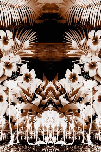 375294-热带海滩沙滩花卉植物度假风景组合