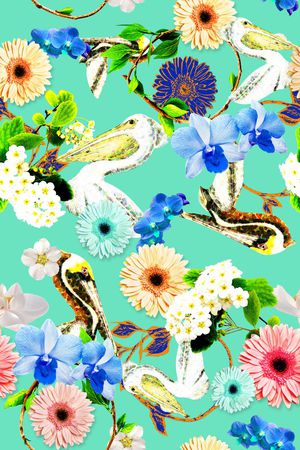 大气花 鸟组合女装印花华亿平台图片