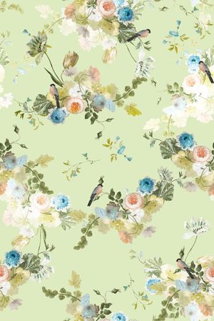 大牌数码清晰 淡雅花鸟印花华亿平台图片