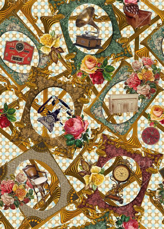 复古印花华亿平台图片