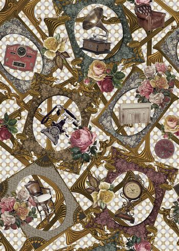 375685-古典相框复古家具物件花卉组合复古壁