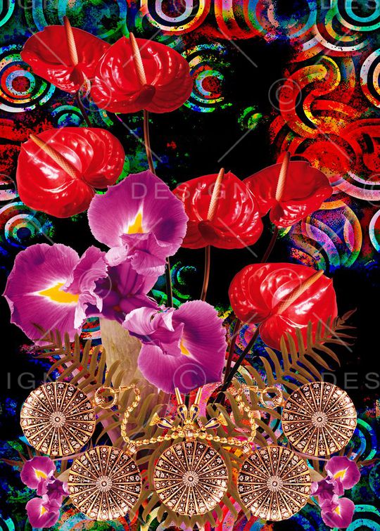 花卉印花华亿平台图片