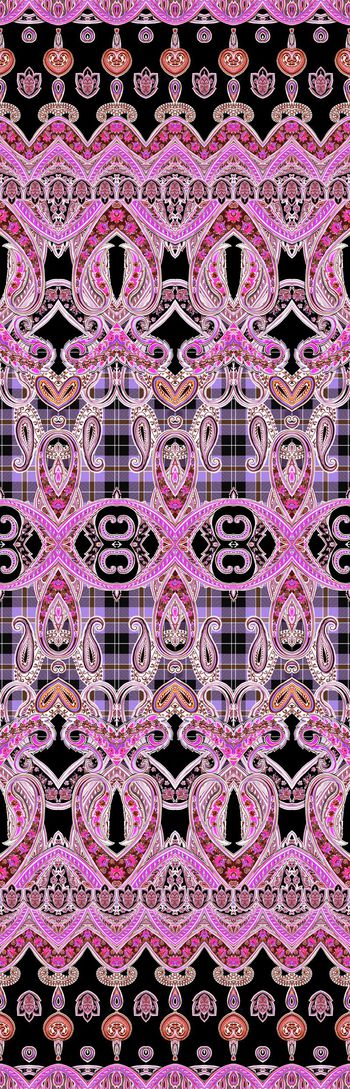 375742-民族风佩兹利腰果格子布