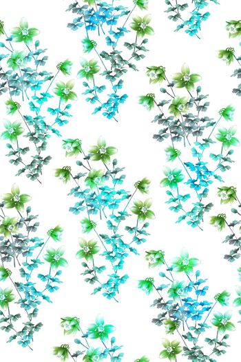 375756-清新田园风手绘小花卉白底森系女装花