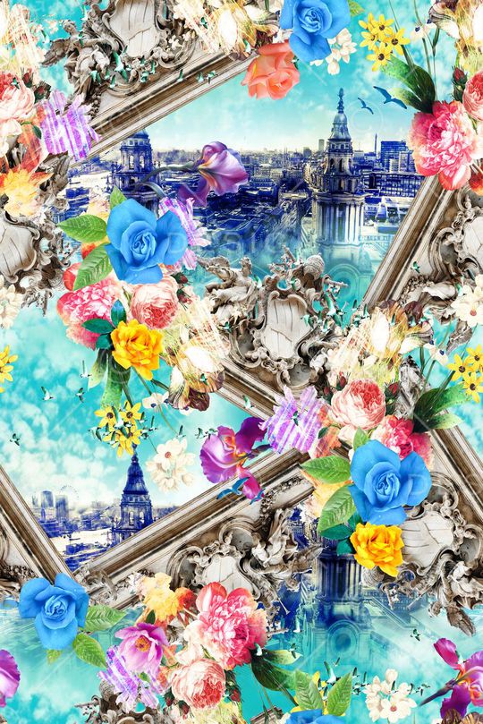 数码 3D 立体欧式 花卉印花华亿平台图片