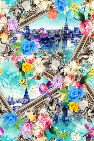 数码 3D 立体欧式 花卉印花华亿平台图片