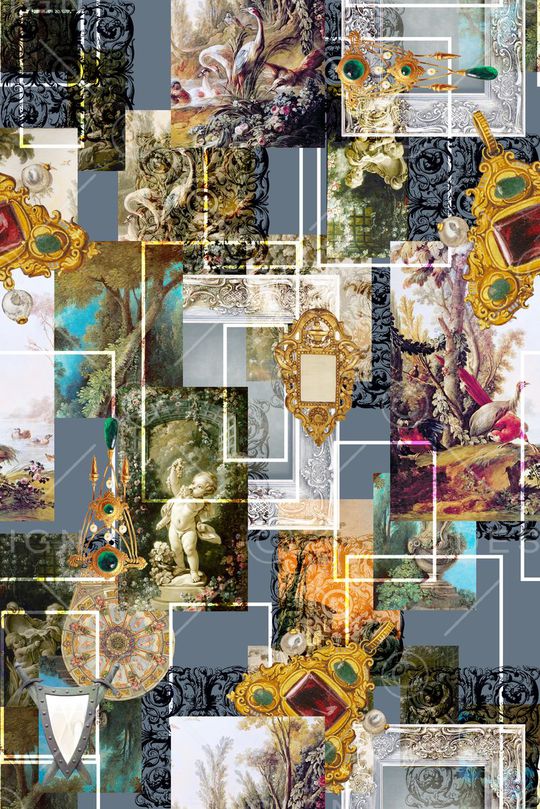 数码欧式 油画印花华亿平台图片