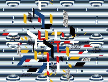 格型几何印花华亿平台图片