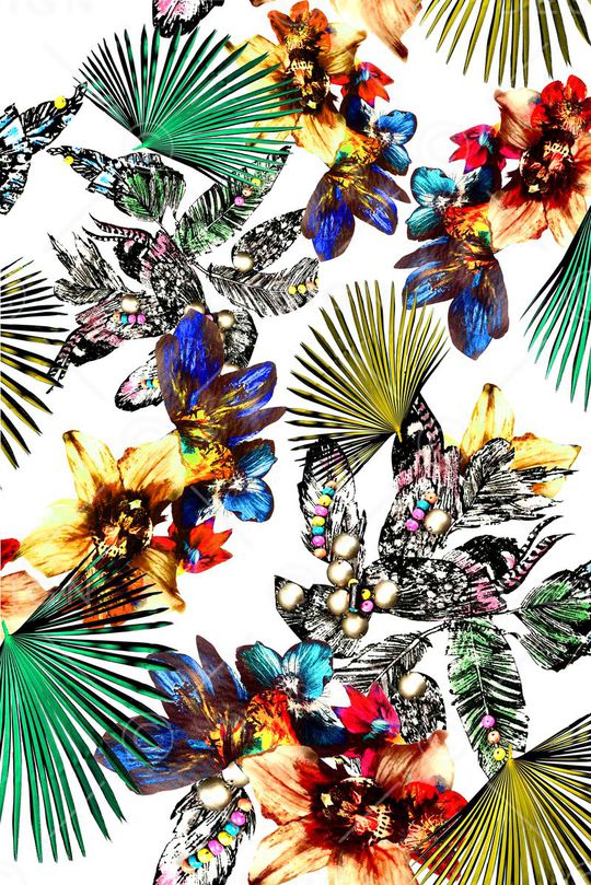 抽象花印花华亿平台图片