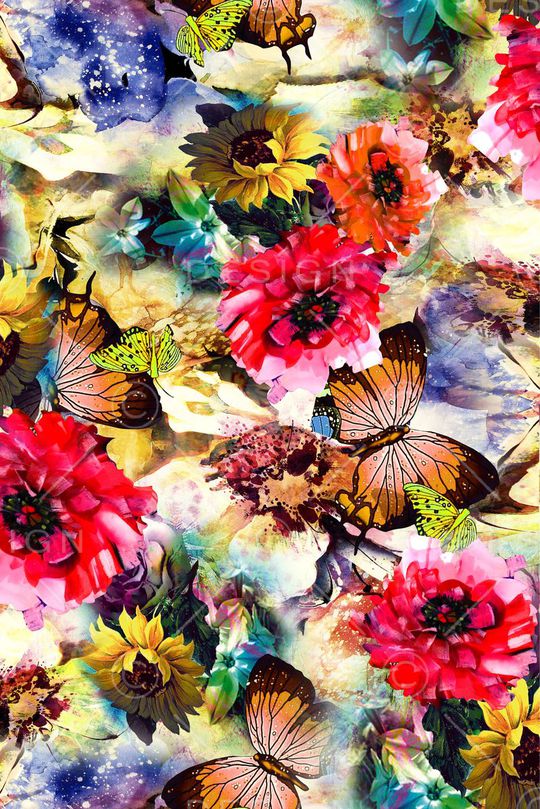 蝴蝶印花华亿平台图片