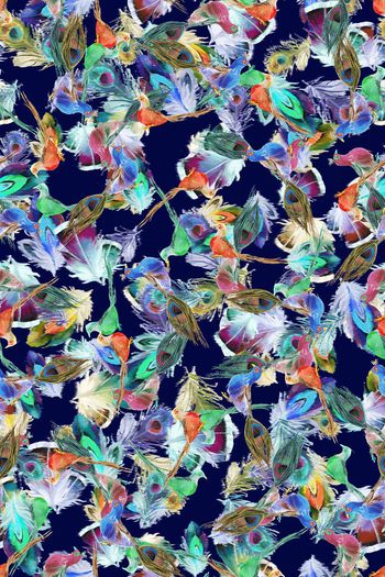 375788-WT429纹理抽象羽毛孔雀休闲假日