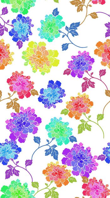 375937-手绘彩色古典花卉家纺床品抱枕华亿平台