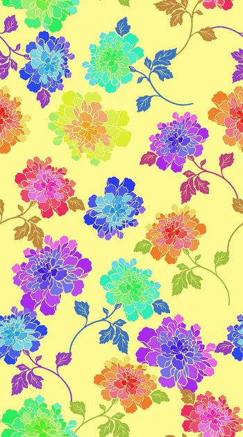 375938-手绘彩色古典花卉家纺床品抱枕华亿平台