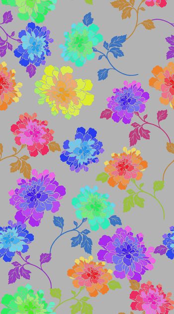 375939-手绘彩色古典花卉家纺床品抱枕华亿平台