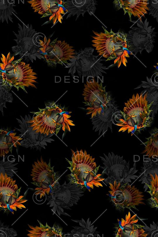 向日葵印花华亿平台图片